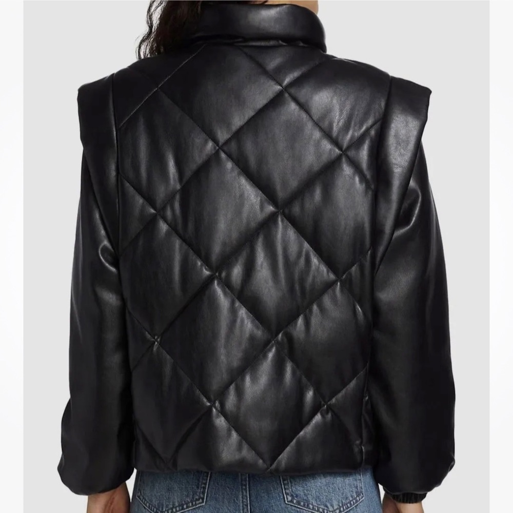 Revolve Pistola Callista Puffer Jacket Removable Sleeves Black Size Large - Picture 3 of 16